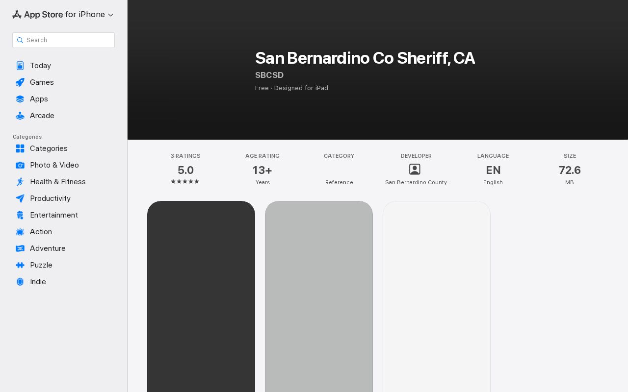 San Bernardino County arrest information Sheriff app listing