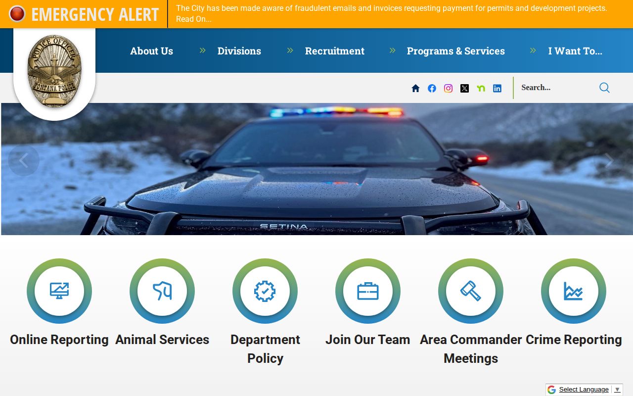 Fontana Police Department official website